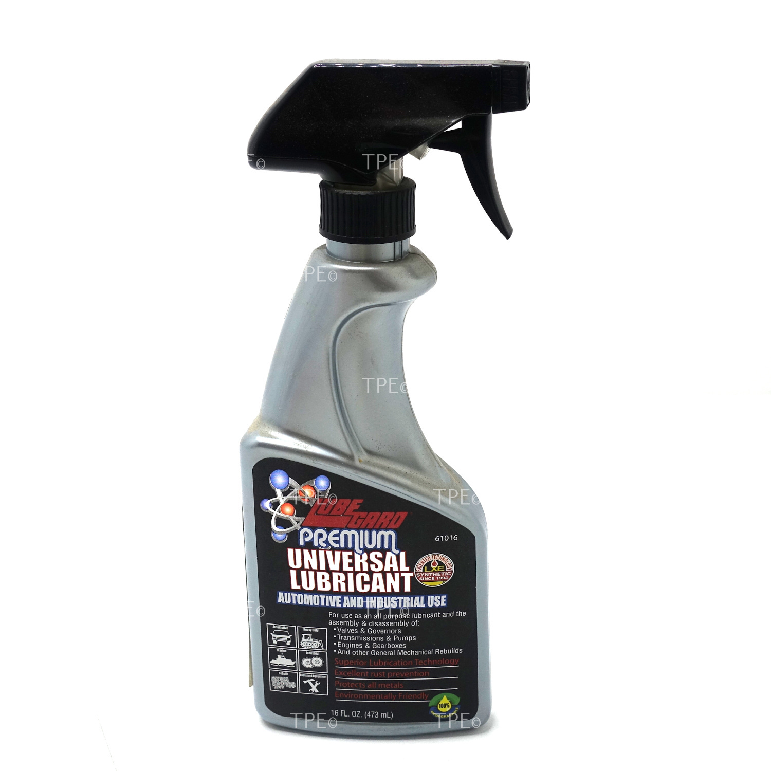08.LU.61016 DESCRIPTION
LUBEGARD® PREMIUM UNIVERSAL LUBRICANT was originally formulated for the safe assembly and disassembly of transmissions, engines, gear boxes & pumps. It’s also ideal for use as a general all purpose lubricant in thousands of other applications including; automotive, marine, industrial, household, small equipment, recreational, etc.

This unique product contains LXE® (Liquid Wax Esters) Technology, which allows the product to strongly attach to metal surfaces giving superior lubrication properties. It protects equipment and is non-harmful to the user or environment!