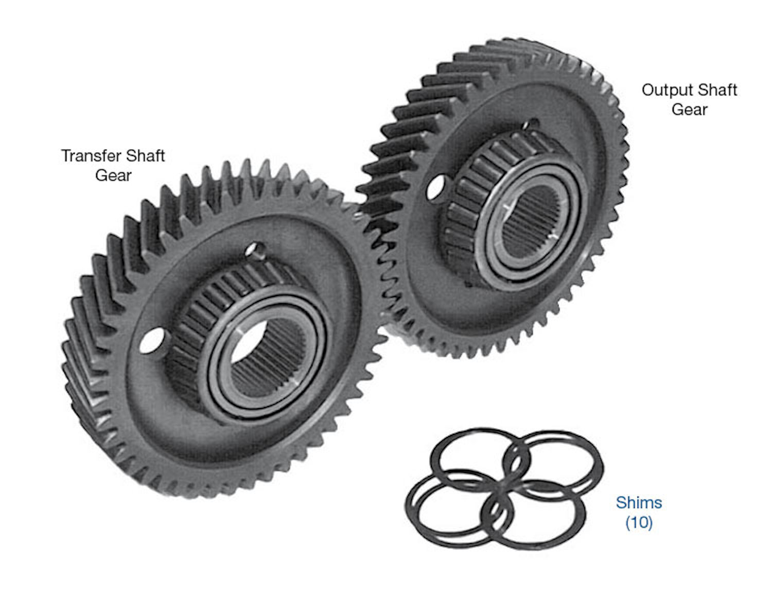 72.SON.10 In Chrysler 41TE transmissions, it is difficult to set the output shaft bearing preload and transfer shaft bearing endplay. Rebuilders often must go through many OEM selective spacer kits to get useful sizes. The preload and endplay must be re-adjusted when any of the following components are replaced: case, carrier, carrier bearings, extension housing or bearing cups. When setting the preload or endplay of the Chrysler A604 transaxle output shaft and transfer shaft bearings, rebuilders may exhaust popular spacer sizes in current spacer kits. Sonnax now offers a variety of spacer and shim kits to more accurately set the preload and endplay of the output and transfer shaft gears.

Specs
Material: Steel
Thickness: 0.005"
Inner Dia.: 1.253"
Outer Dia.: 1.510"